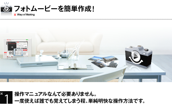 フォトムービーを簡単作成！
